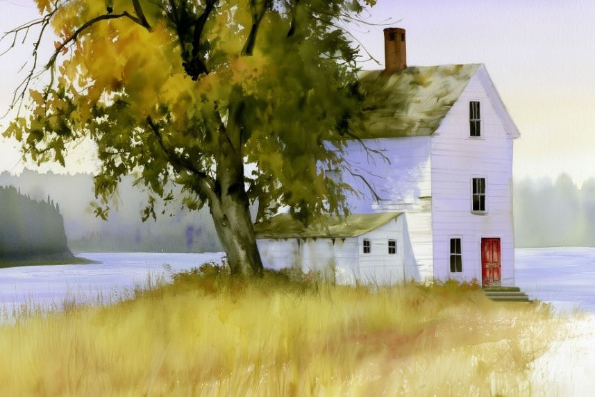 Watercolor White House by Terri 09/25/26