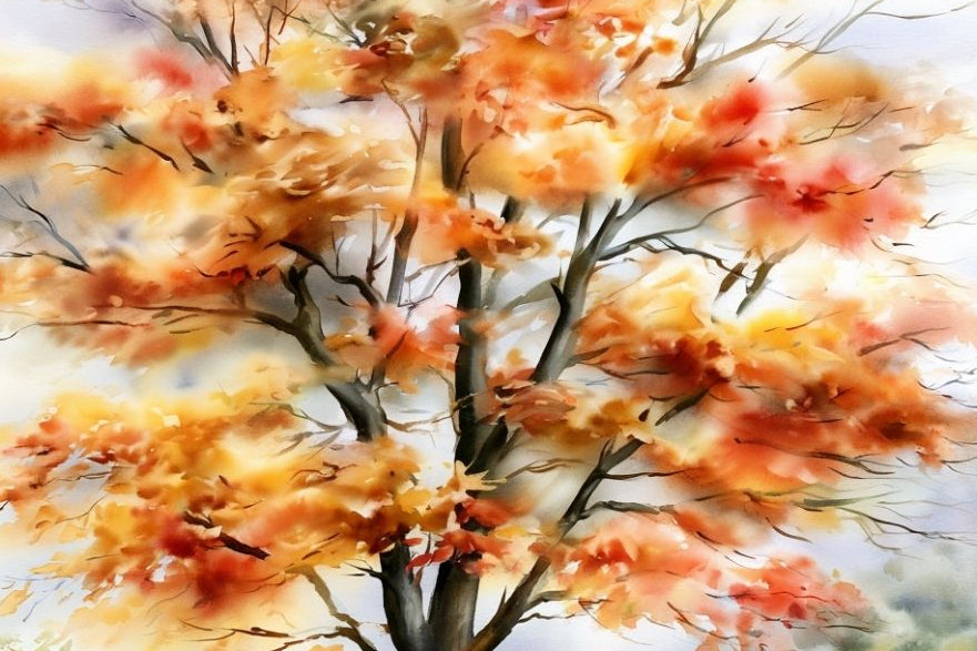 Watercolor Autumn Tree by Terri 10/16/26