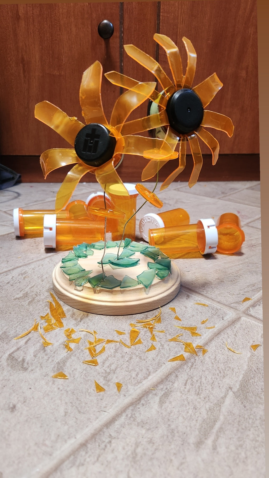 Trash to Treasure Workshop (Sunflower Pill Bottle Art)