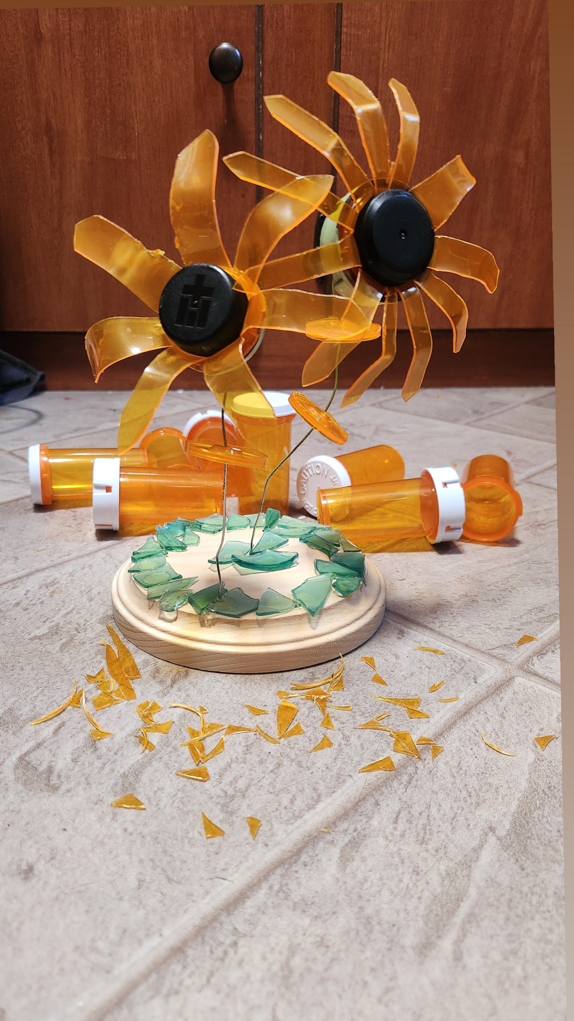 Trash to Treasure Workshop (Sunflower Pill Bottle Art)