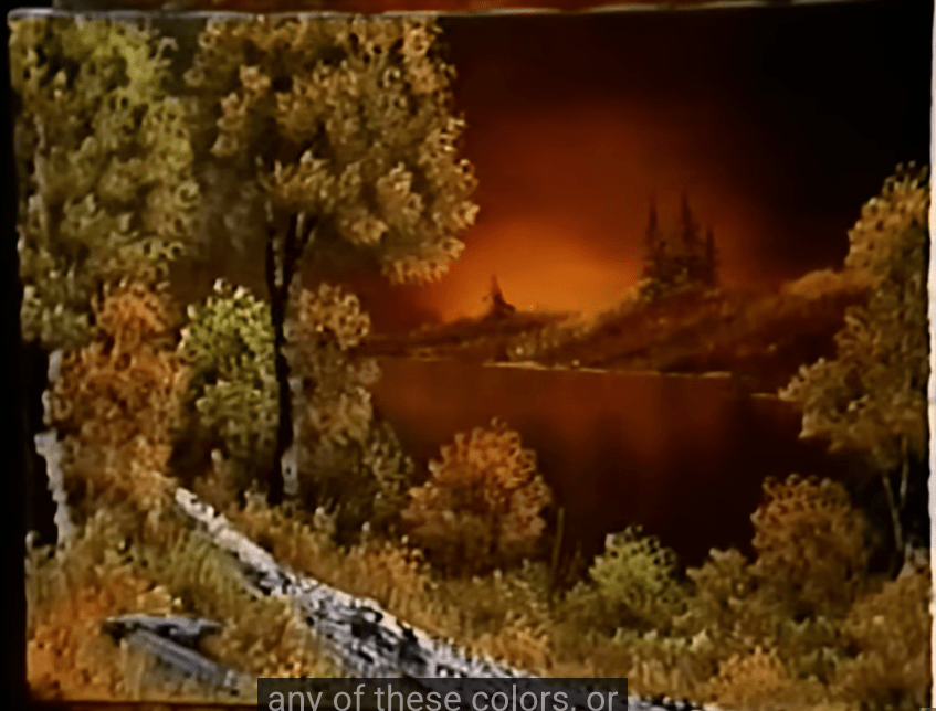 BOB ROSS PAINTING CLASS PRESCOTT FINE ART EBONY SUNSET SEASON 1 EPISODE 3