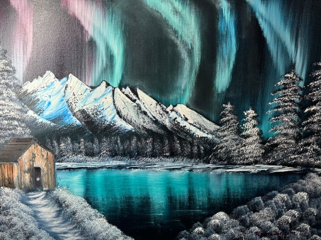 BOB ROSS PAINTING CLASS PRESCOTT FINE ART NORTHERN LIGHTS SEASON 8 EPISODE 13