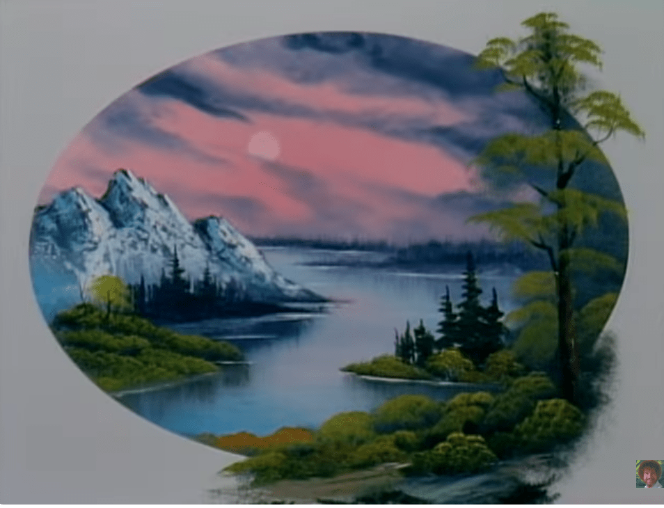 BOB ROSS PAINTING CLASS PRESCOTT FINE ART MOUNTAIN IN AN OVAL SEASON 12 EPISODE 12